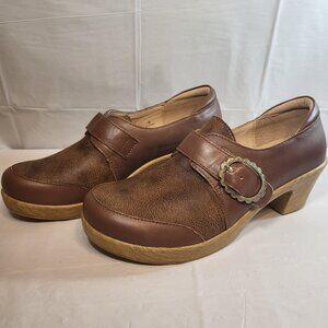 Alegria Holli Leather Clog Size 38 EU Hazelnut